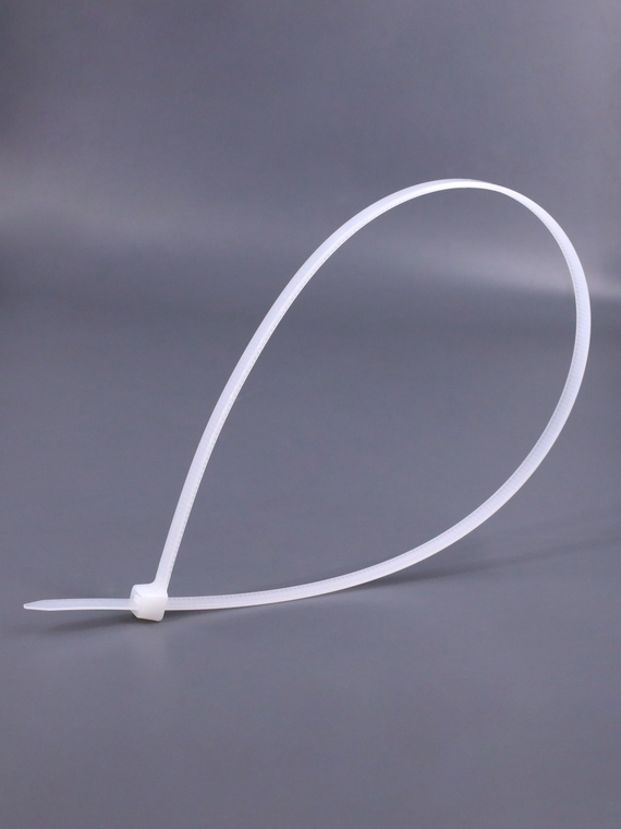 Стяжка нейлоновая (хомут нейлон) 370х4,8мм, белая (100 шт/уп) 