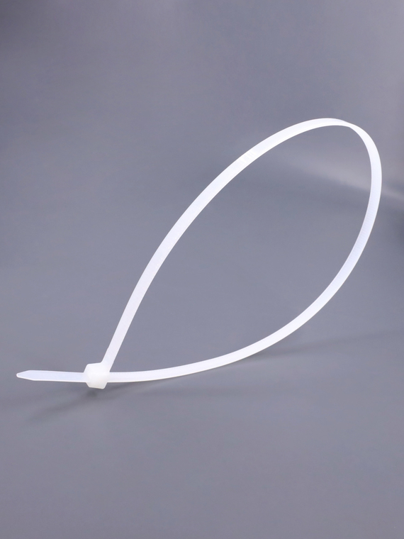 Стяжка нейлоновая (хомут нейлон) 400х4,8мм, белая (100 шт/уп) 