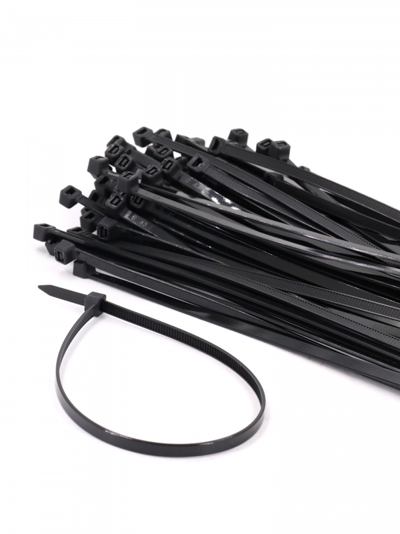 Стяжка нейлоновая (хомут нейлон) 300х4,8мм, черная (100 шт/уп) 