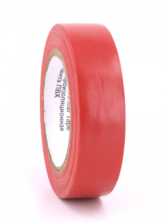 Изолента 15 мм х 10 м, цв. красная 
