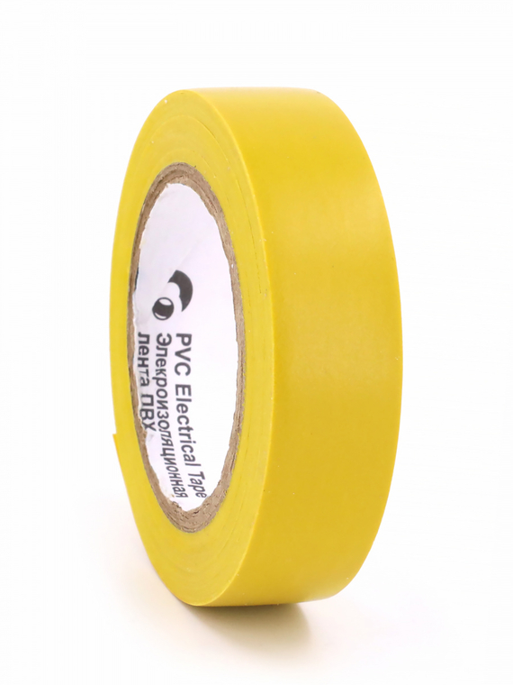 Изолента 15 мм х 10 м, цв. желтая 