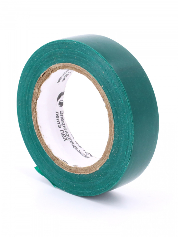 Изолента 15 мм х 10 м, цв. зеленая 